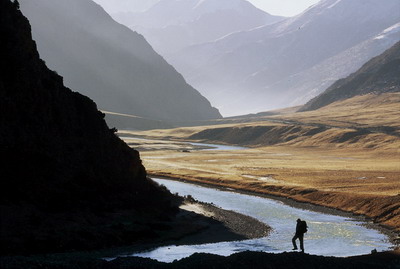 Tibet, vallée menant au monastère de Rumtek