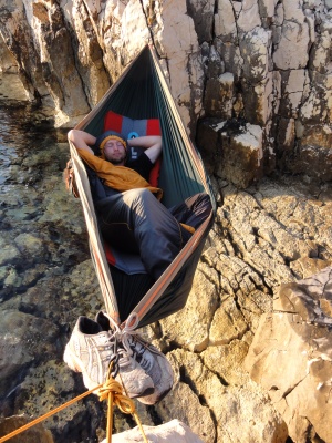 Bivouac hamac en voyage kayak en Croatie (sept 2011)