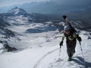T-shirt Driza bone activ en laine Mérinos, ski de rando au Piolit, Hautes Alpes