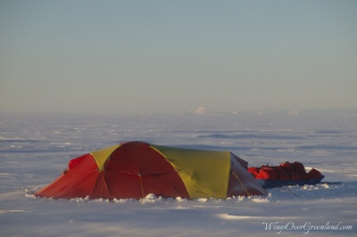 Campement en vue du Mont Forel, est Groenland