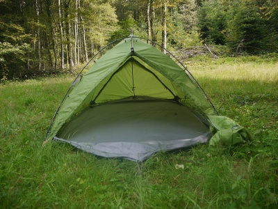 Tente Vaude Mark Travel 3p - En mode tarp avec footprint