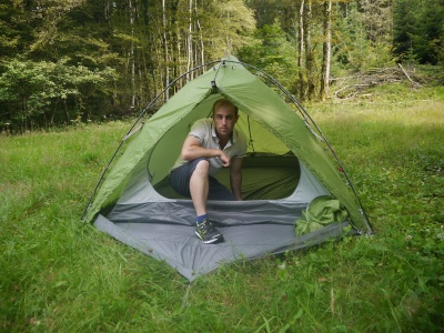 Tente Vaude Mark Travel 3p -Adulte dans la tente