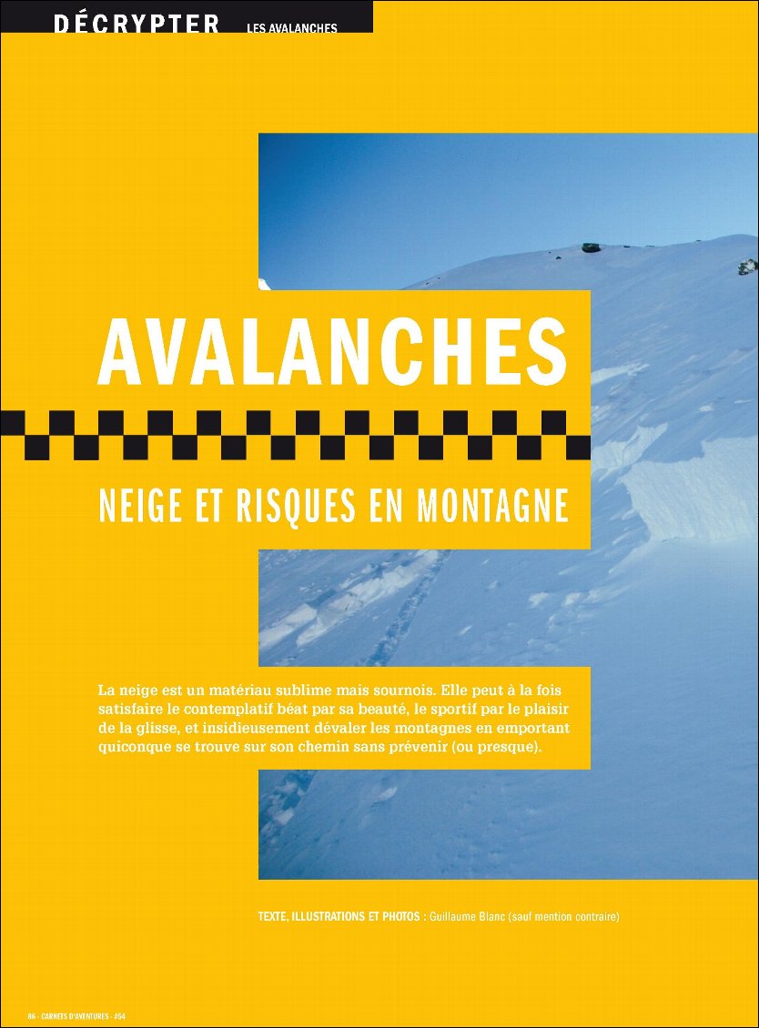 Décrypter les avalanches, par Guillaume Blanc