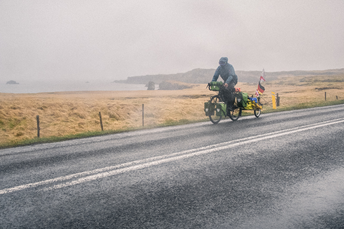 Pluie et vent, cauchemar du cycliste.
Photo : Stéphane Urquizar
