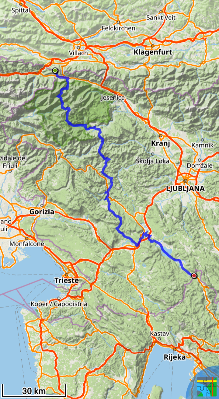Mon itinéraire marché en Slovénie entre l'Italie et la Slovénie. Trace GPX : https://link.locusmap.app/t/tk5foy